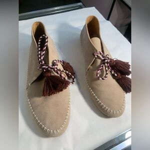 Ulla Johnson Tan Moccasins with Tassel Accents